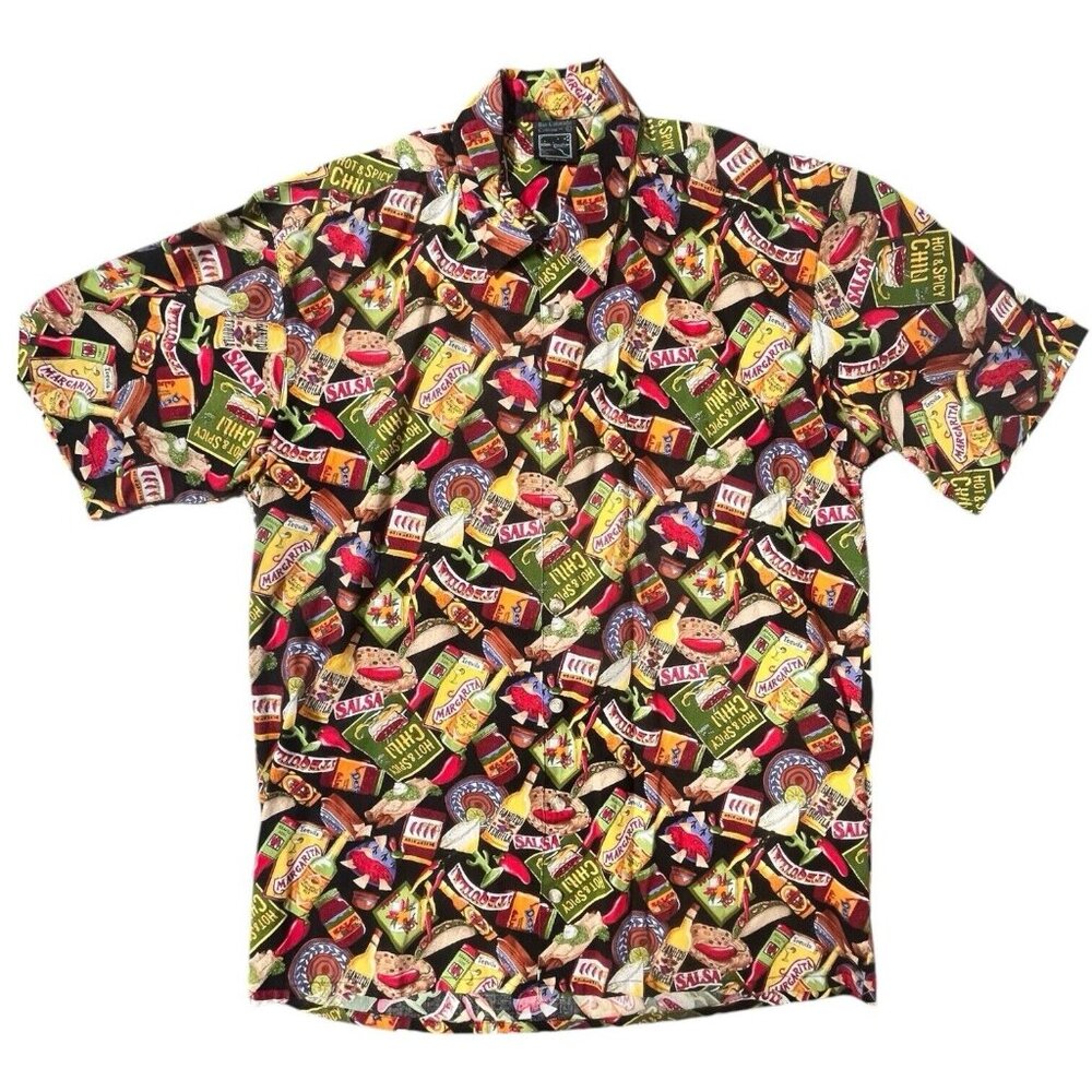 Rio Colorado Cotton Men's Camp Shirt Hot Peppers Salsa Magaritas Size Large